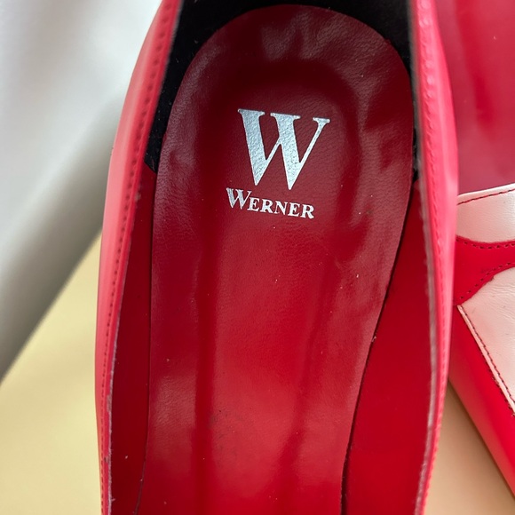 Werner Elegant Red and White Heels NWOT Made in Brasilia - Picture 3 of 9